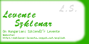 levente szklenar business card